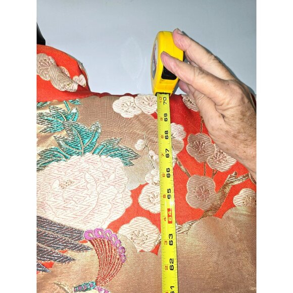Vintage Japanese Kimono Ceremonial Uchikake Robe With Peacock & Crane Design - Picture 10 of 13